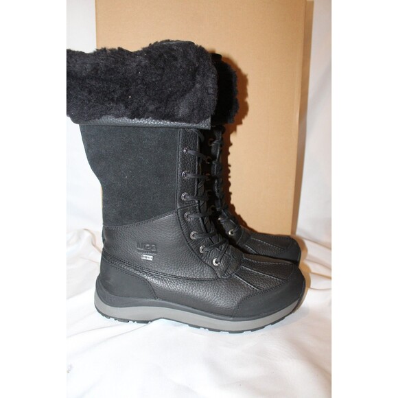 UGG Adirondack III Tall Leather Wateproof Suede Leather Boots Black Sz 8.5 NWT - Picture 3 of 8